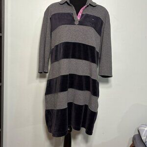 Tommy Hilfiger Womens Striped Polo Dress XL Cotton Blend Preppy